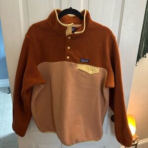 Patagonia Brown and Tan Cowl Neck Sweater